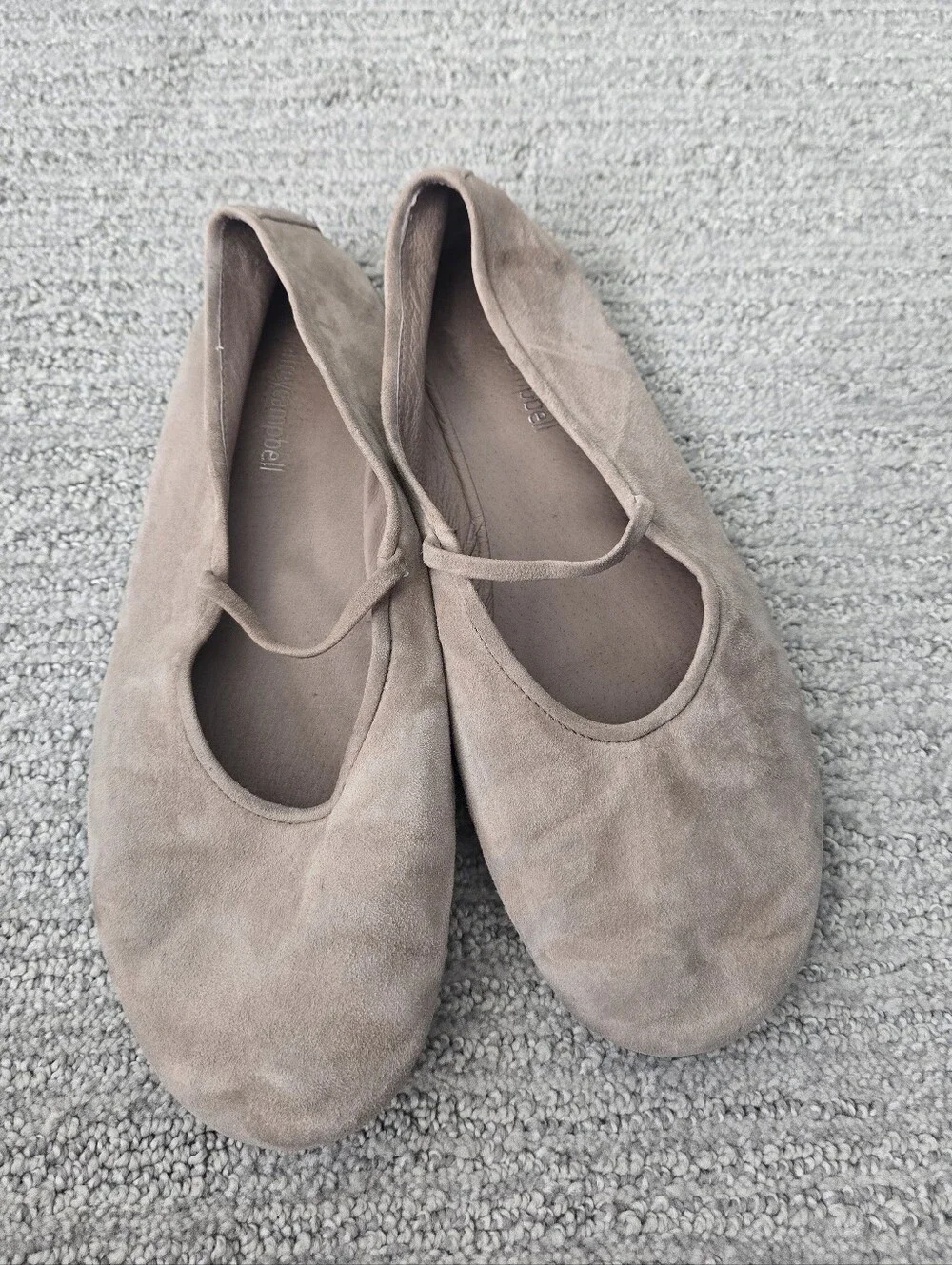 Jeffrey Campbell Dancerina Suede Ballet Mary Jane Flats in Taupe Brown Msrp $150 - Picture 1 of 8